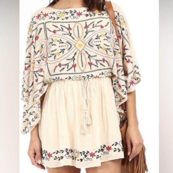Free People Batiste Frida Embroidered Mini Tunic Dress, Size Small - Picture 2 of 8